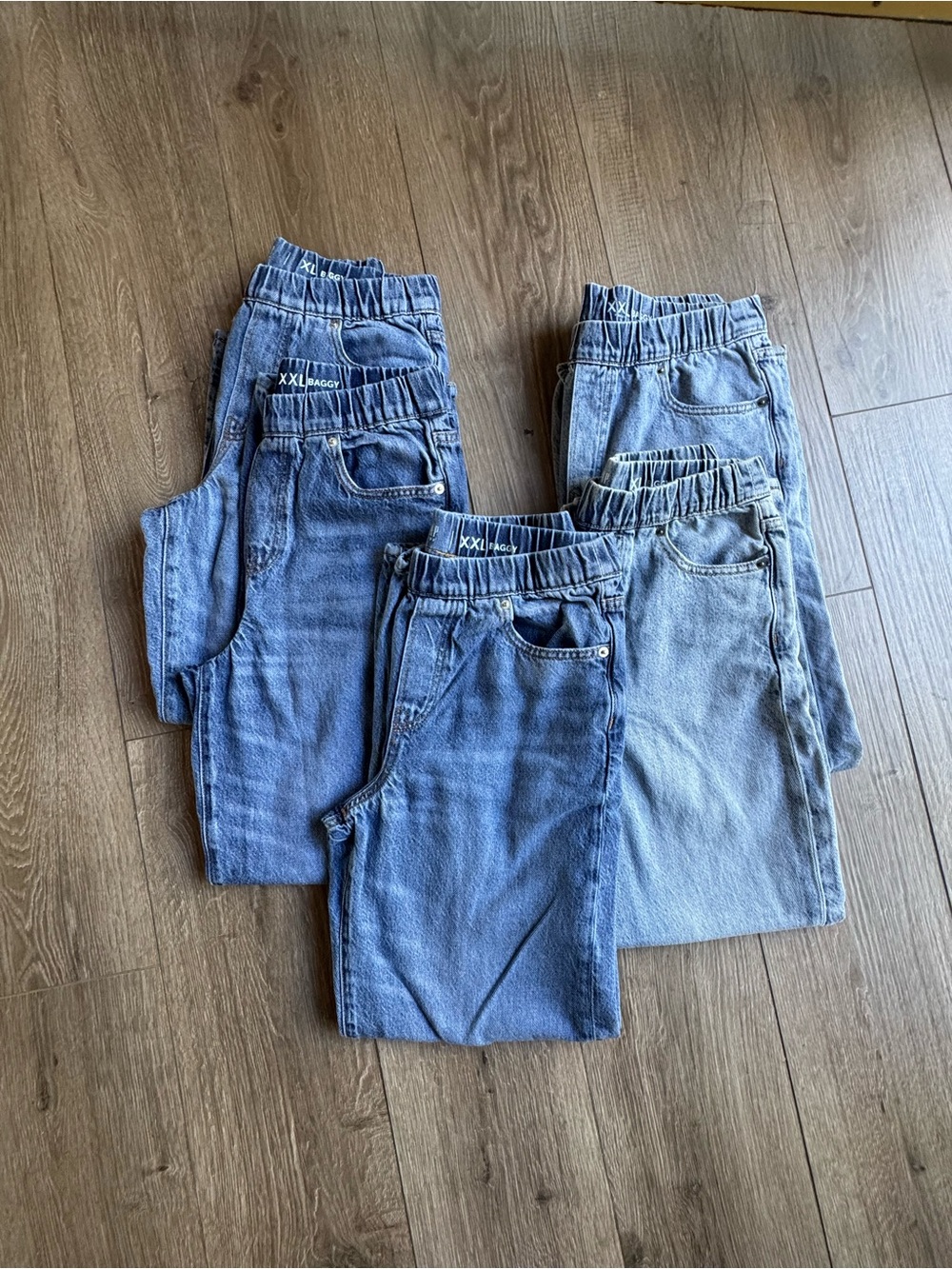 GAP Baggy Elastic Waist Jeans - Light Blue Denim